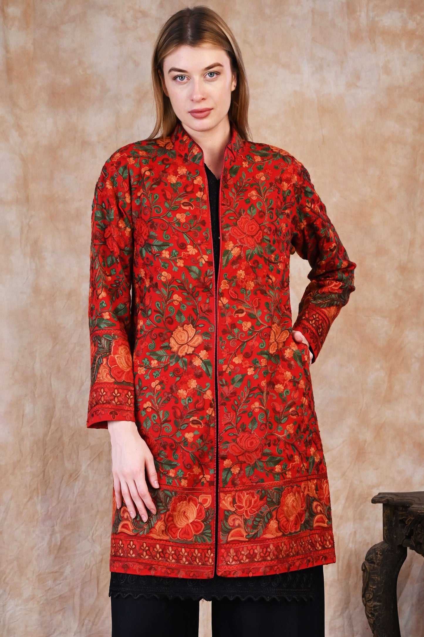 Ari Jama Jacket – Crimson Blossom