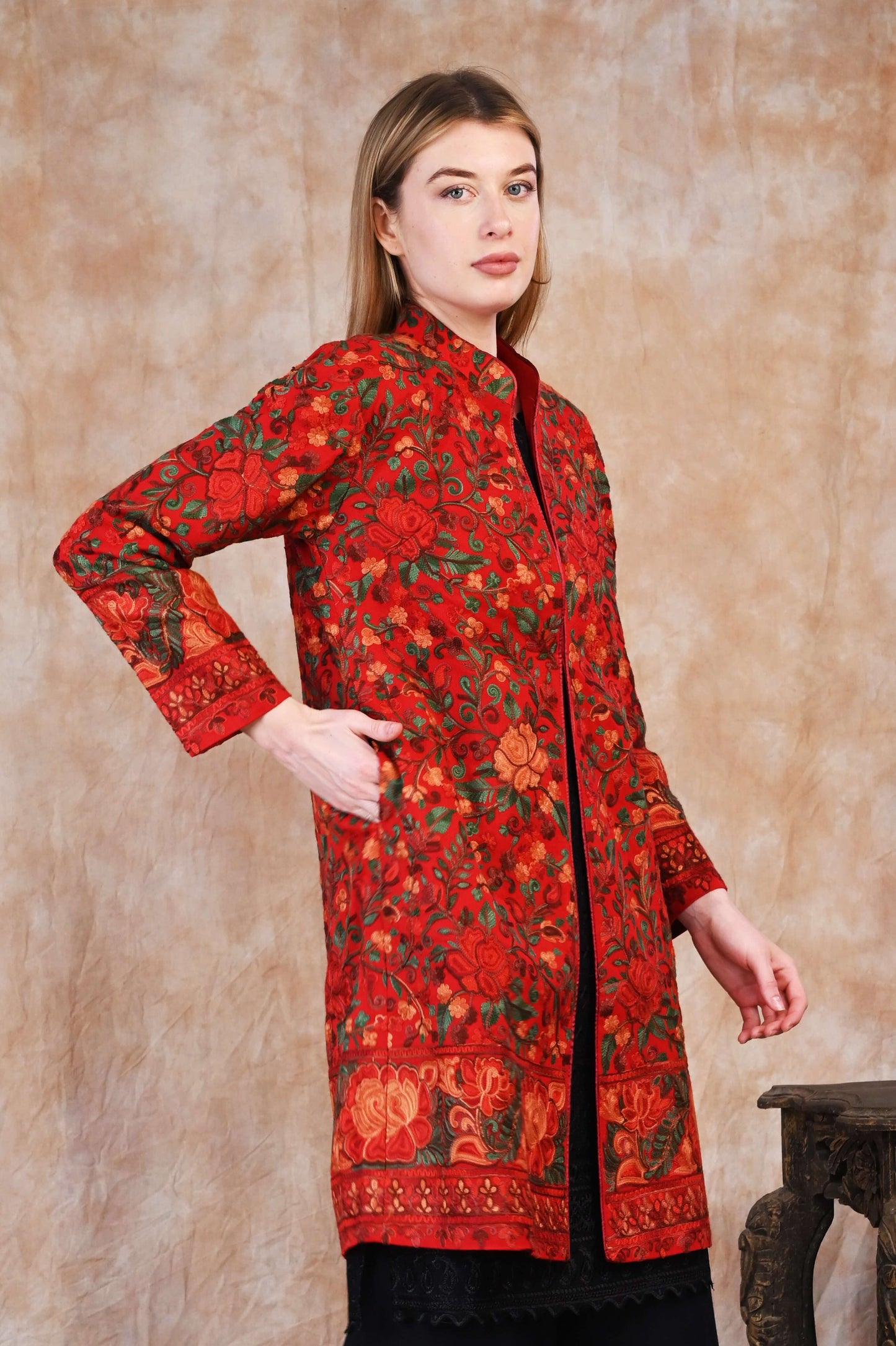 Ari Jama Jacket – Crimson Blossom
